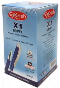 ΣΤΥΛΟ KRISH GRIPPY 1.0mm ΚΟΥΤΙ 50 ΤΕΜΑΧΙΩΝ - 3 ΧΡΩΜΑΤΑ  8906051075115