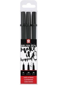 TALENS PIGMA BRUSH ΣΕΤ 3 ΤΕΜ. BRUSH PEN FB, ΜΒ, ΒΒ  8712079395131