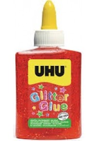 UHU GLITTER GLUE ΜΠΟΥΚΑΛΙ 90gr ΚΟΚΚΙΝΟ  4026700499209