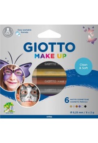 ΧΡΩΜΑΤΑ ΠΡΟΣΩΠΟΥ GIOTTO MAKE - UP ΣΕΤ 6 ΜΕΤΑΛΛΙΚΑ ΜΟΛΥΒΙΑ  8000825031137