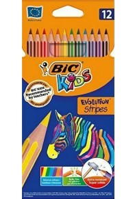 ΞΥΛΟΜΠΟΓΙΕΣ BIC EVOLUTION STRIPES ΣΕΤ 12 ΧΡΩΜΑΤΩΝ  3086123499102