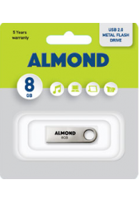 ALMOND FLASH DRIVE USB - 8GB ΜΕΤΑΛΛΙΚΟ ΜΙΝΙ  5205135077476