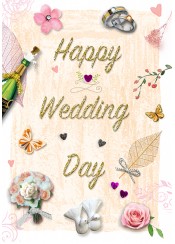 ΕΥΧΕΤΗΡΙΑ ΚΑΡΤΑ - HAPPY WEDDING DAY