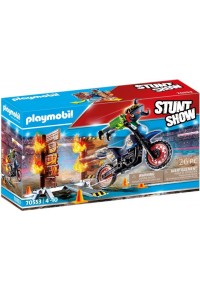 ΜΗΧΑΝΗ MOTOCROSS ΜΕ ΦΛΕΓΟΜΕΝΟ ΤΟΙΧΟ - PLAYMOBIL STUNT SHOW 70553  4008789705532