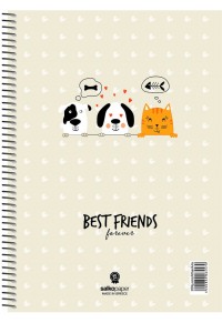 ΤΕΤΡΑΔΙΟ ΣΠΙΡΑΛ BEST FRIENDS 21X29 180 ΣΕΛΙΔΕΣ 3 ΘΕΜΑΤΑ ΣΕ 4 ΣΧΕΔΙΑ  5202832064587