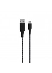 ΚΑΛΩΔΙΟ FABRIC USB-A TO USB-C PURO 1.2MT MAX 30WATT - ΜΑΥΡΟ